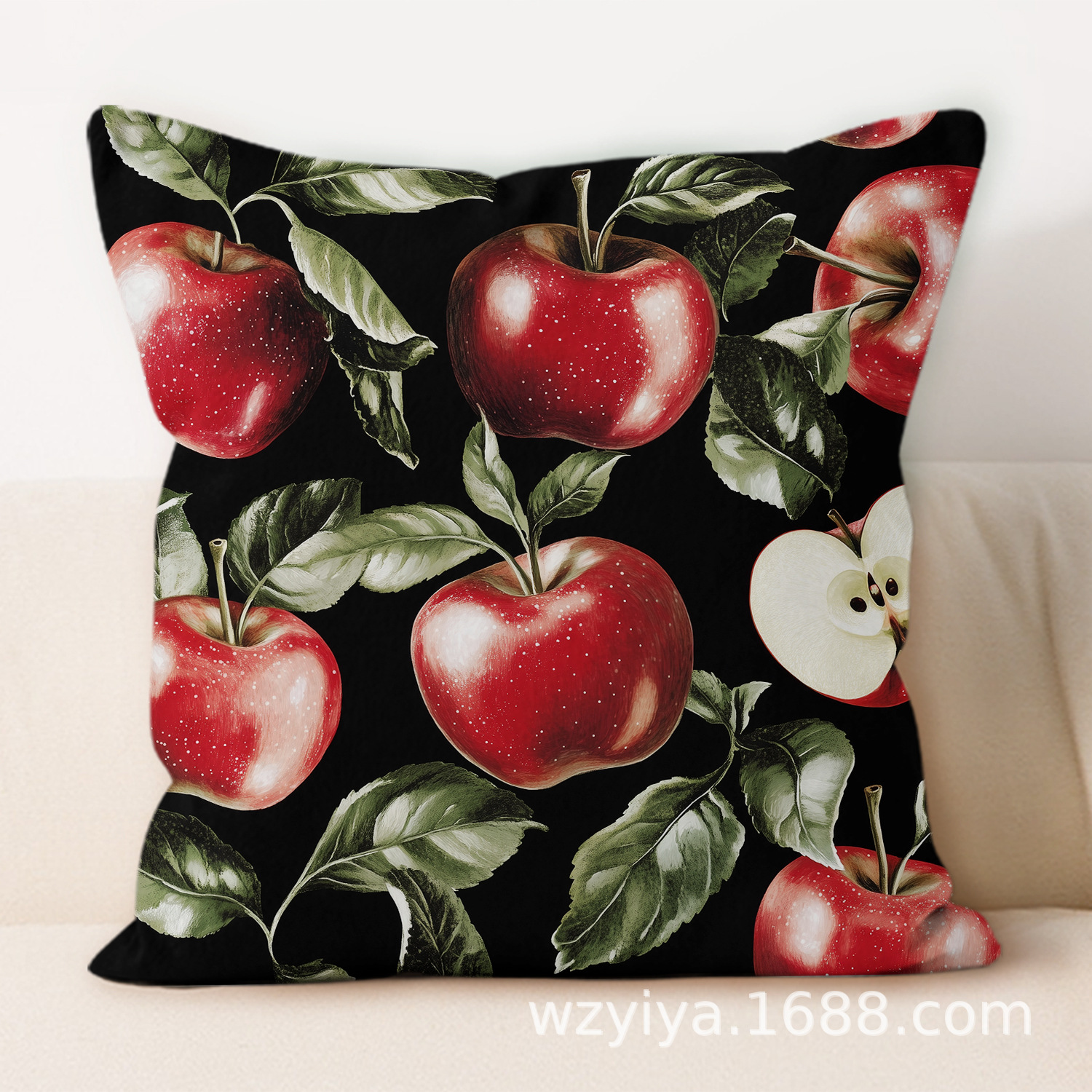 Frutas estampadas almohada acuarela moderna cuadrada sala de estar sofá dormitorio cabezal de cama almohada funda sin núcleo cojín