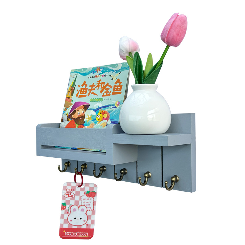 Amazon sala de estar colgante de madera pared colgante de pared estante de almacenamiento colgante de llaves de puerta de entrada marco de madera
