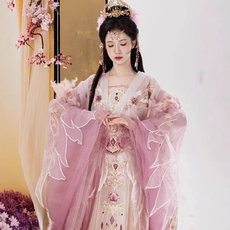 原创汉服女芙翎魏晋南北朝豪华重工刺绣齐腰裙汉元素女款日常款