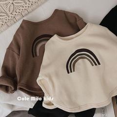 Hollywood Popcereal Children's Rainbow T-Shirt for Boys and Girls - Korea T-Shirt - Base Layer Top for Spring and Autumn 2024 - Long Sleeve Updressing