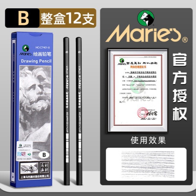 マーリー スケッチ鉛筆 美術学生描画 2B 木炭 C7401 ハードミディアム ソフト カーボンペン 4B 絵画スケッチ ペンボックス|undefined