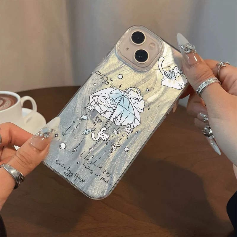 Apple, совместимый зонтик, iPhone13, мультфильм чехол для телефона, 15promax, защита от падения