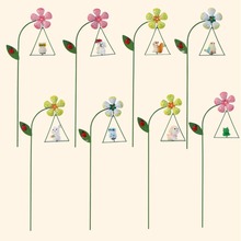 厂家跨境金属树脂摆件插花多肉花盆微景观家居装饰可爱动物荡秋千