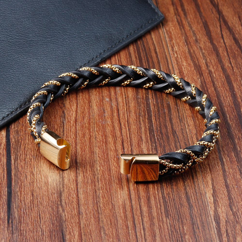 25g Weight Bangle Classification Leather Chain Material 1 Piece Quantity Daily Occasion Leather Material Geometric Pattern Men's Gender Polishing Design Simple Style Style Simple Style Geometric Leather Polishing Men's Bangle Men Cord & Leather Bracelets 6