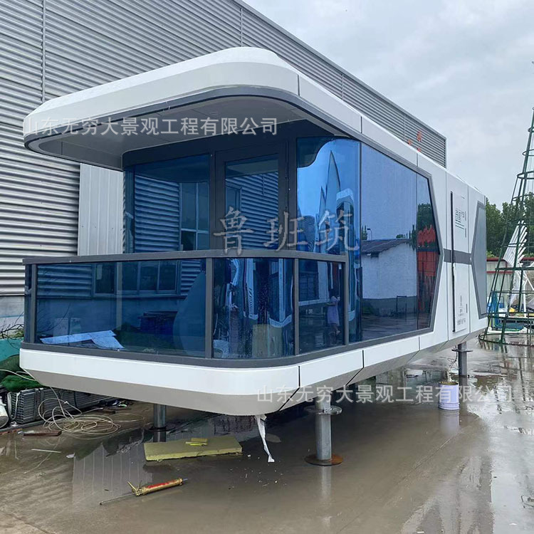 Cápsula casa móvil al aire libre actividad Hotel cabina luz villa de acero integrado espacio escénico cielo estrellado vista Cabina