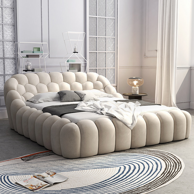 Internet-Famous Bubble Bed Bubble Roche Bobois Designer Model Creative Floor Bed Villa High-End Lambswool Fabric Bed