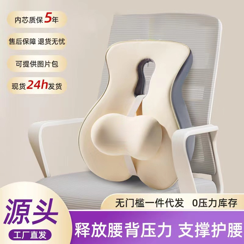 Lumbar Cushion for Pregnant Women, Lumbar Pillow for Long Sitting, Backrest Cushion, Memory Foam Lumbar Support, Office Chair for Students