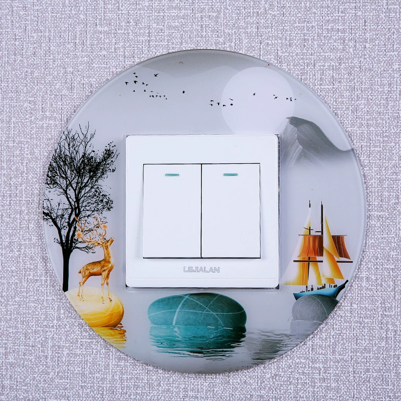 Acrylic switch key on wall, protective case, decorations, creative round jewelry, simple and elegant design