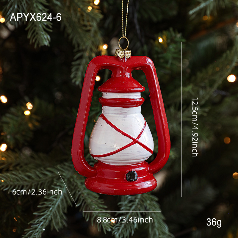 Nuevo color rojo y blanco dibujos animados colgantes de plástico Santa colgantes de árbol de Navidad decoración de atmósfera suministros de diseño