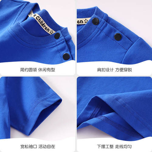 Boys' Short Sleeve 2025 Summer Kids A-Grade Pure Cotton T-Shirt Baby Nataku Top Children's Summer Clothing Girls