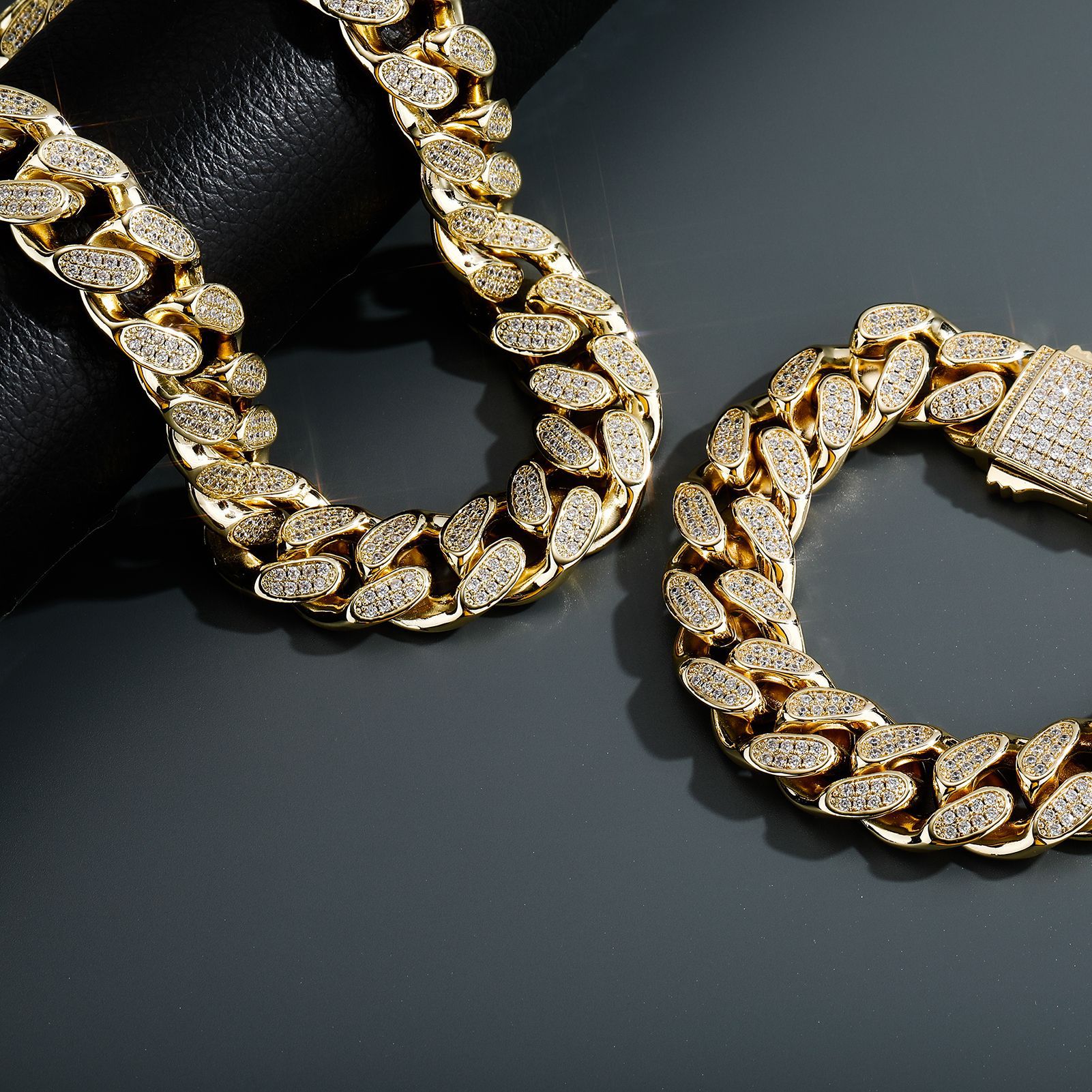 copper bracelet hip-hop style with zircon