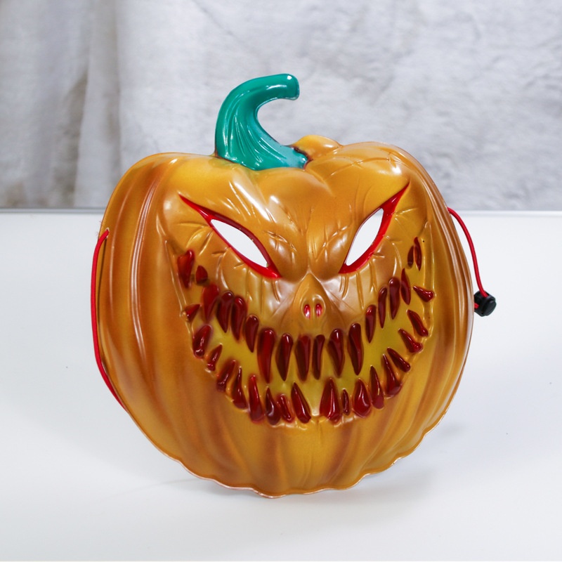 2022 nueva calabaza fantasma cabeza máscara de luz fría máscara especial PVC divertido vacaciones máscara