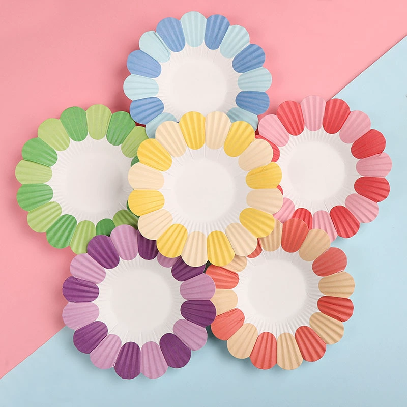 Украшение стен детского сада детский держатель для бумаги для граффити цветной лепесток бумажная тарелка DIY материал для граффити милые цветы