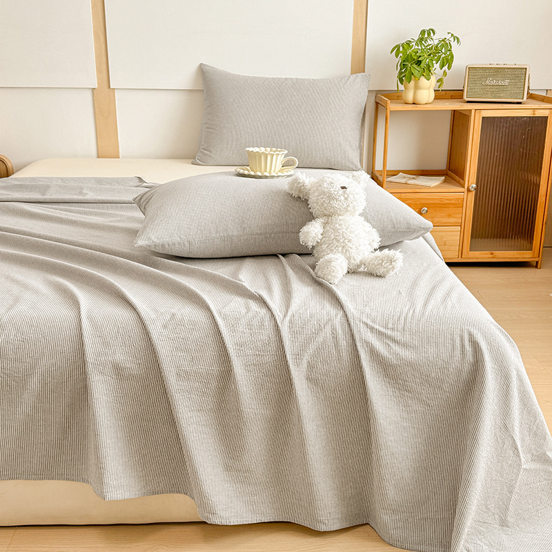 Una clase de sábanas de algodón lavado de algodón de una sola pieza de algodón 100 dormitorio individual doble edredón individual funda de almohada de tres piezas 2025 nuevo estilo