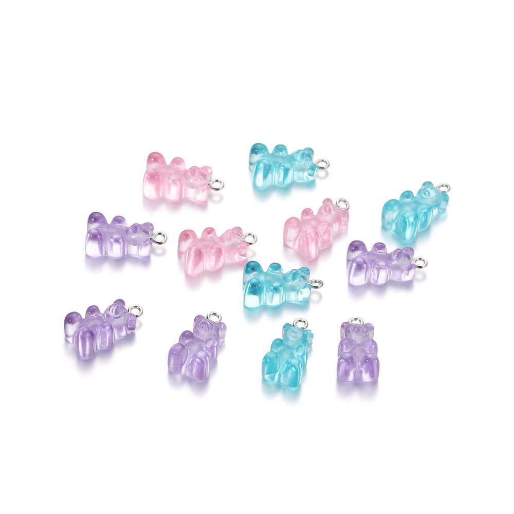 Resin Material 10 Pieces Resin Cartoon Bear Eye Pendant DIY Jewelry Accessories Charms Drop Earrings