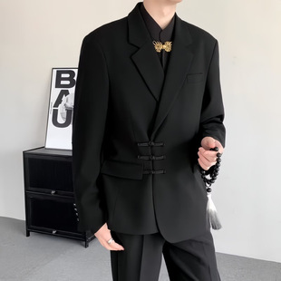New Chinese-Style Summer Thin Men's Suit Set with a High-End Feel for Weddings and Engagements
