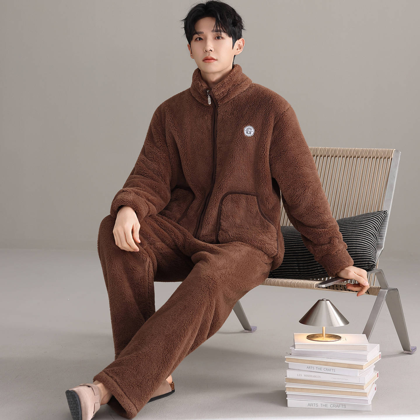 Pajamas for Men, Autumn and Winter, Winter Coral Velvet, Thickeneded Velvet, Warm Flannel Home Clothes, Men's Winter Suits