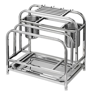 Stainless Steel Knife Holder, Cutting Board Holder, Integrated Chopstick Barrel, Knife Storage Rack, Special Multi-Functional Kitchen Storage Rack