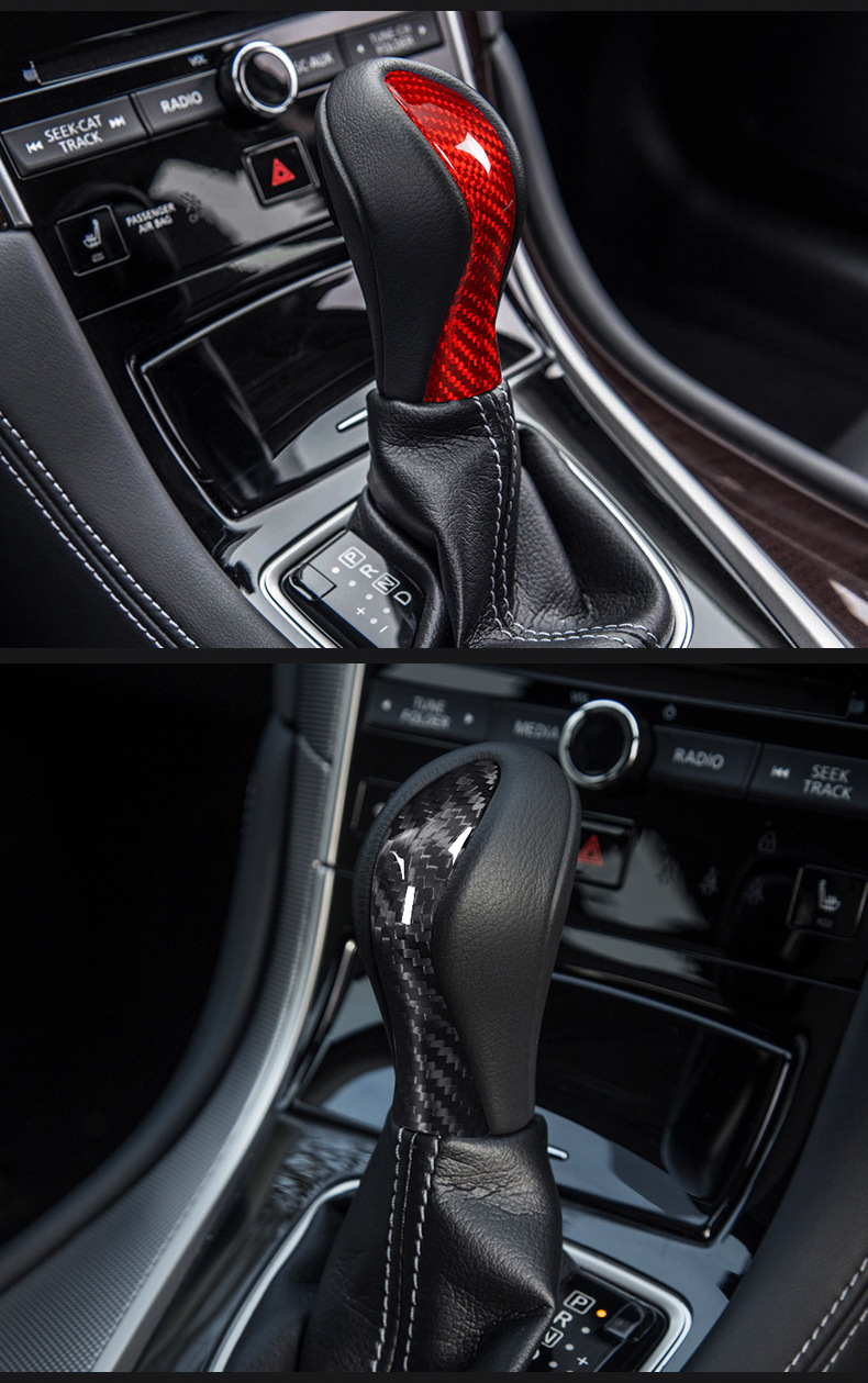 Cross-Border Suitable for Infiniti 2013 Q50 Real Carbon Fiber Gear Head Dry Carbon Gear Handle Head Interior Modification