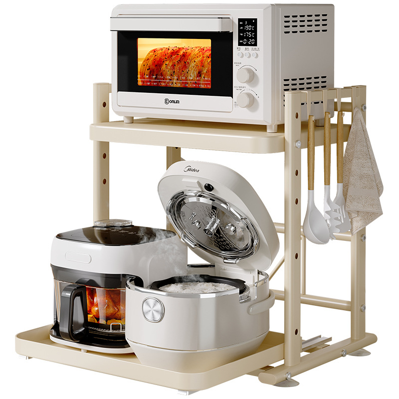 Estante de almacenamiento multicapa para cocina de cocina con soporte de horno de microondas retráctil ajustable