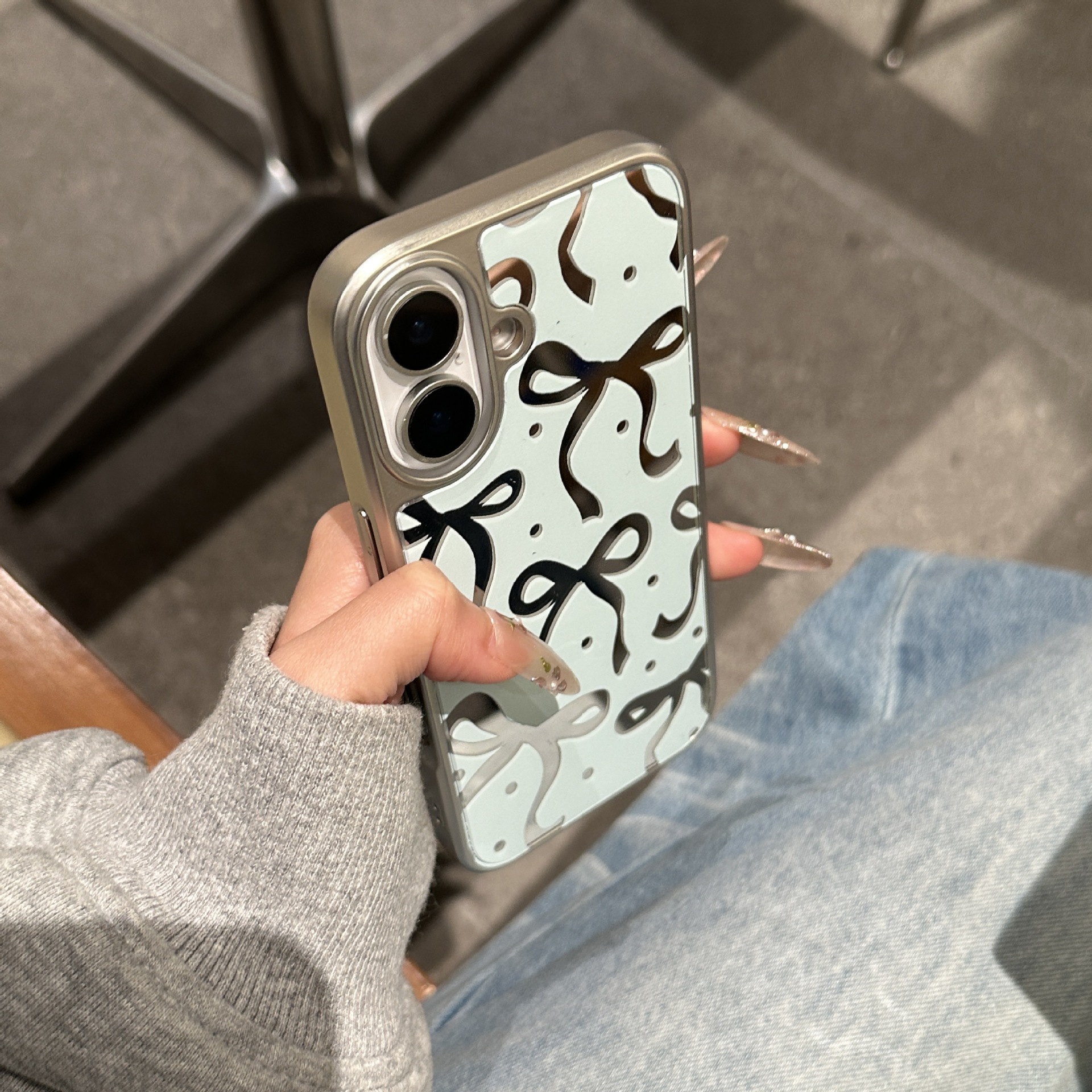 Lazo hueco de alta gama coreano para Apple 16ProMax funda para teléfono móvil 15Pro pareja 14/13 nuevo 16