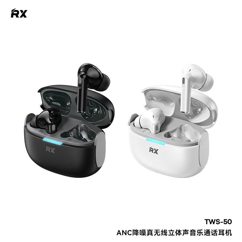 Remax Anc Noise-Cancelling Wireless Stereo Headphones In-Ear High-Fidelity 6.0 Bluetooth Headphones Tws-50 Remax Anc Noise-Cancelling Wireless Stereo Headphones In-Ear High-Fidelity 6.0 Bluetooth Headphones Tws-50