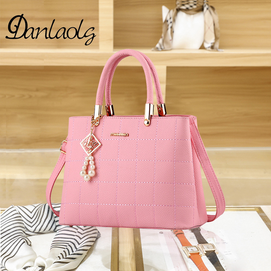 [Pelo de Guangzhou] bolso de las mujeres 2023 nueva tela escocesa hombro portátil bolso bandolera bolsas de una pieza al por mayor