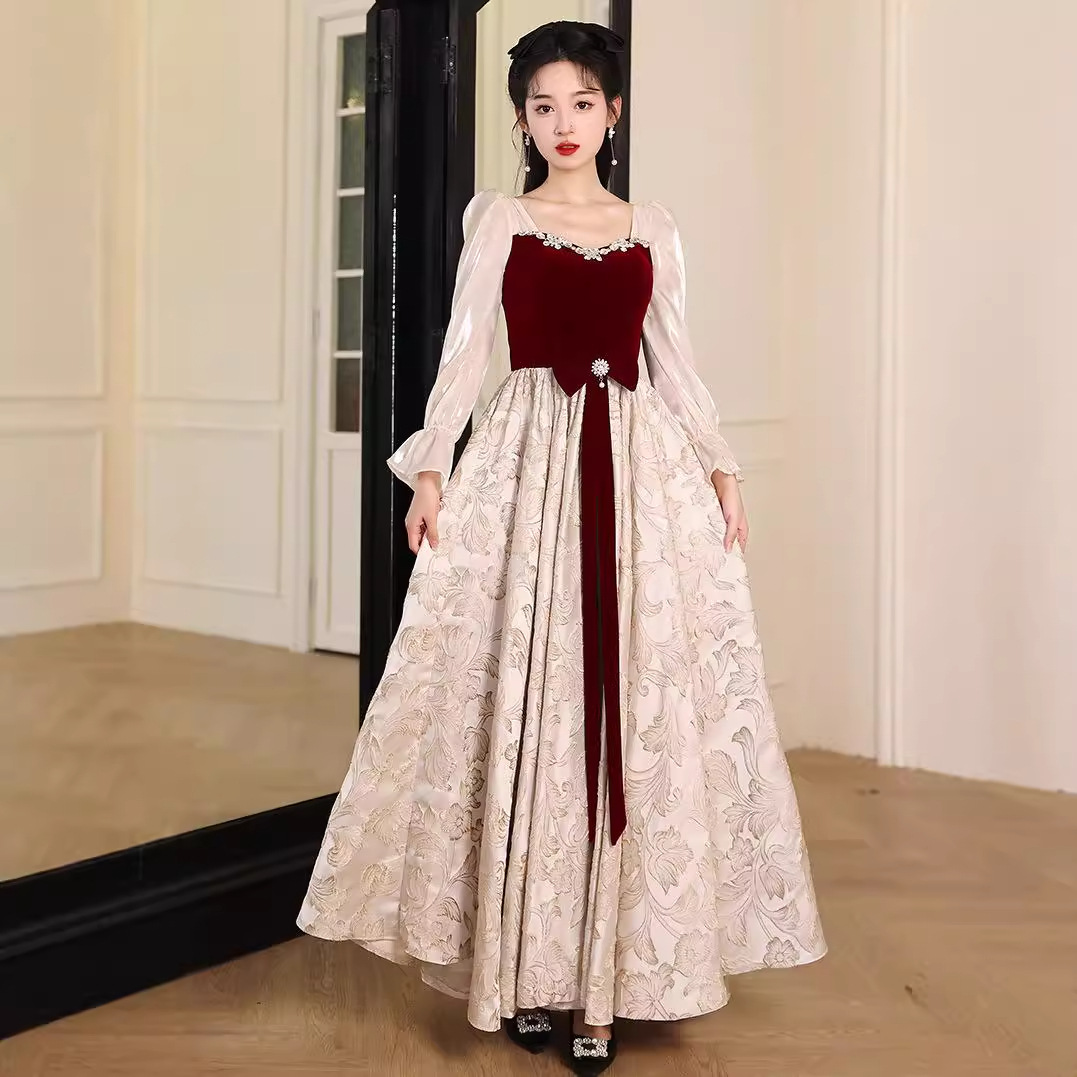 Bridal Toast Dress 2026 New Long-Sleeved Engagement Dress Casual Dress for Wedding Day with a Sense of Atmosphere and Elegant Temperament