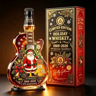 跨境新款圣诞礼品摆件 威士忌酒瓶 吉他造型泡酒瓶醒酒器定制批发