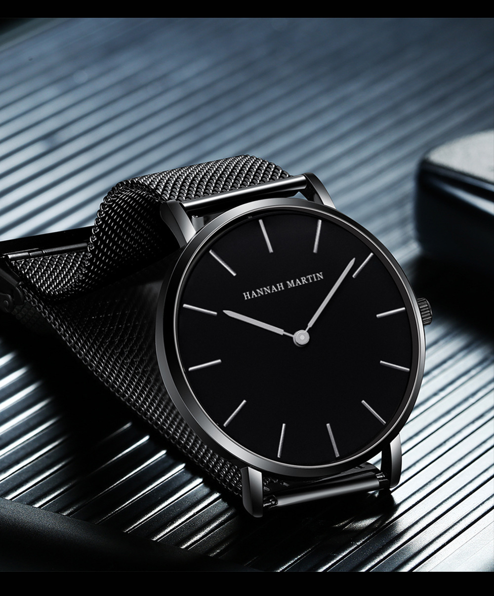 Montre étanche en maille d'acier de précision DW, Simple et Ultra fine, avec montre à Quartz, populaire pour hommes_voghion.com
