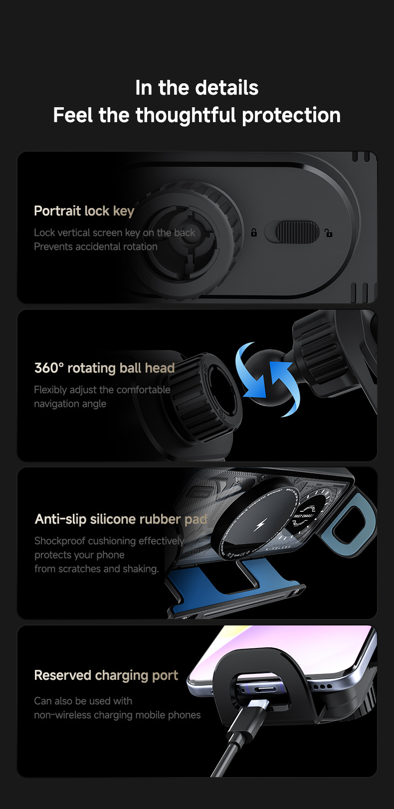 Car Mount Wireless Charger Suitable for Huawei and Samsung Phones with Foldable Screens, Dedicated Rotating Navigation Magnetic Mount