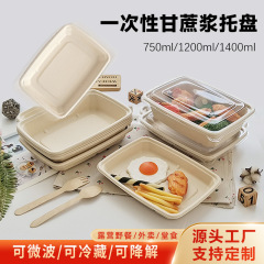 使い捨て分解性食器750ml減脂軽食用弁当箱1200mlサトウキビパルプ販売包装箱