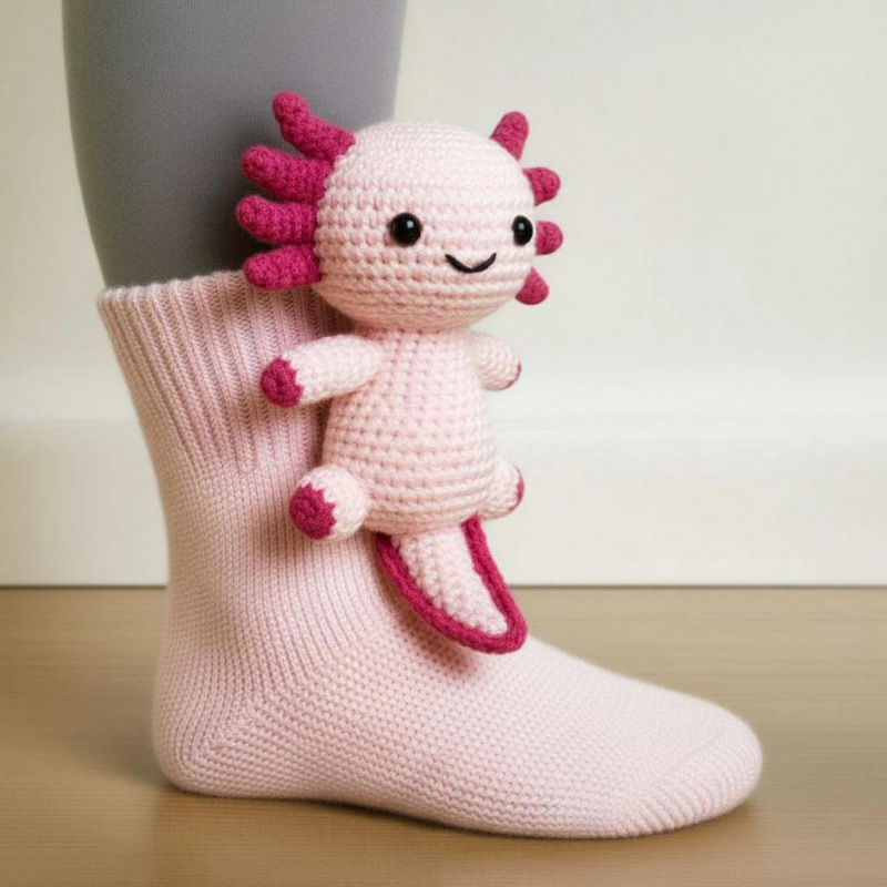 跨境新款 Animal Socks 毛绒钩针动物袜子可爱动物袜子|undefined