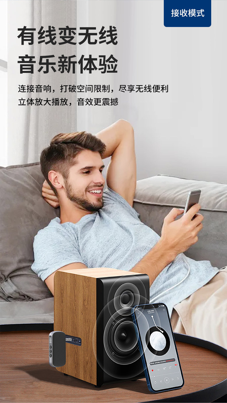 Car Bluetooth Audio Converter LED Digital Display Qualcomm Chip Speaker Bluetooth Receiver and Transmitter 2-in-1