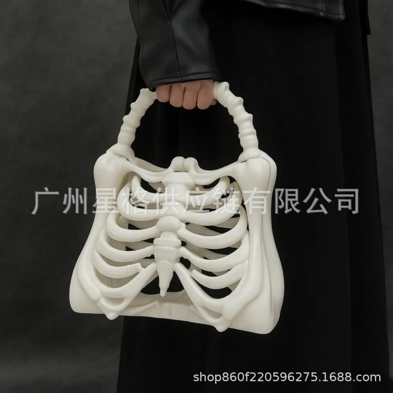 跨境 printed skeleton bone bag 骨制包装饰|undefined