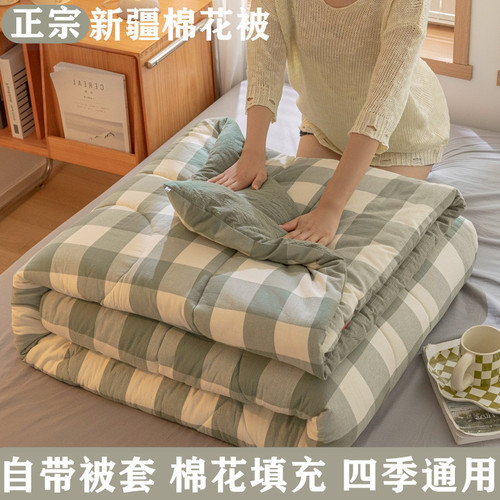 Cotton Quilt 100% Pure Cotton Long Staple Cotton Spring and Autumn Quilt Cotton Blanket Student Dormitory Full Cotton Quilt Core Quilt