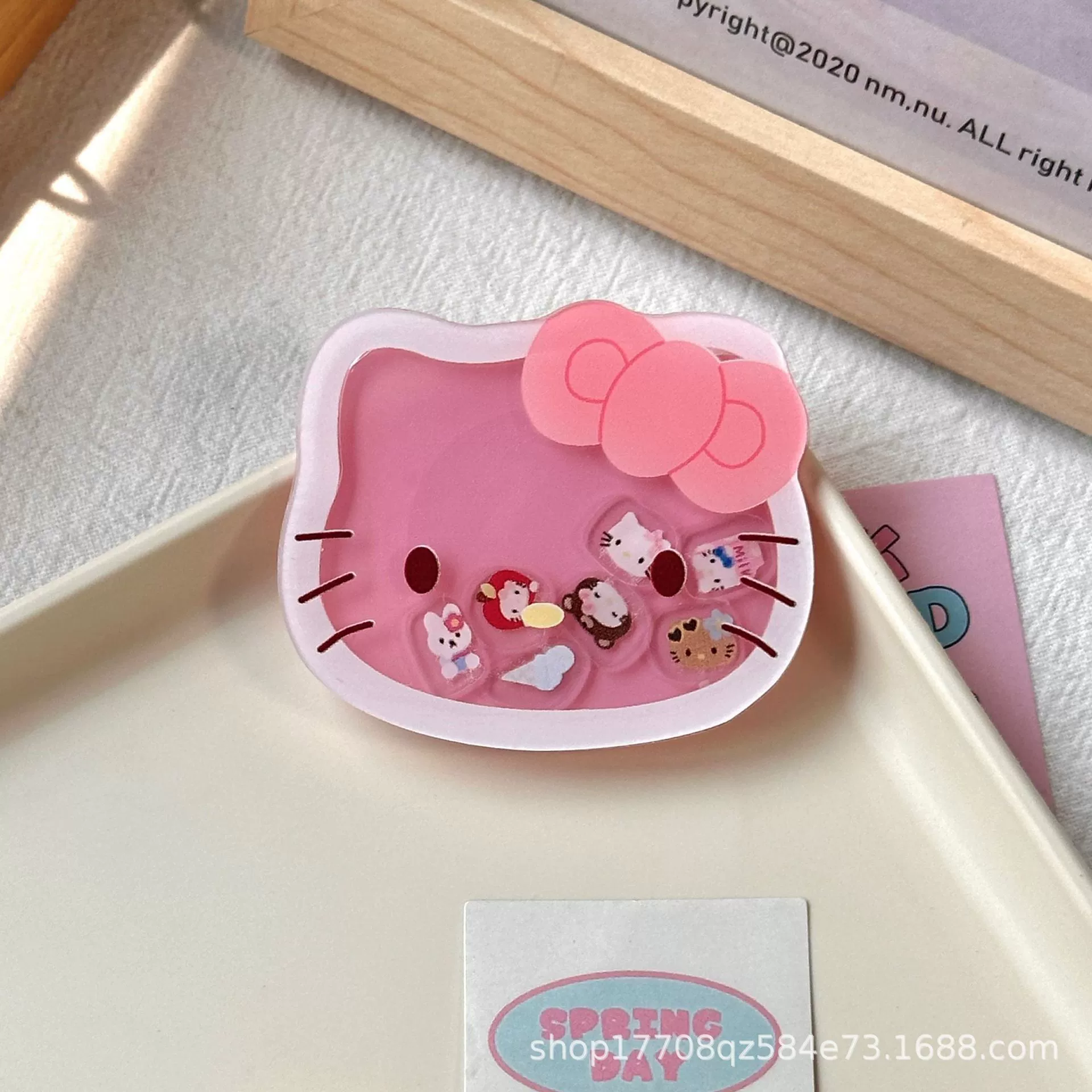 Hello Kitty, милое покрытие/декор, детский качающий держатель, воздушная подушка, трубка, регулируемый трёхмерный вращающийся держатель для телефона с маленькими мишками