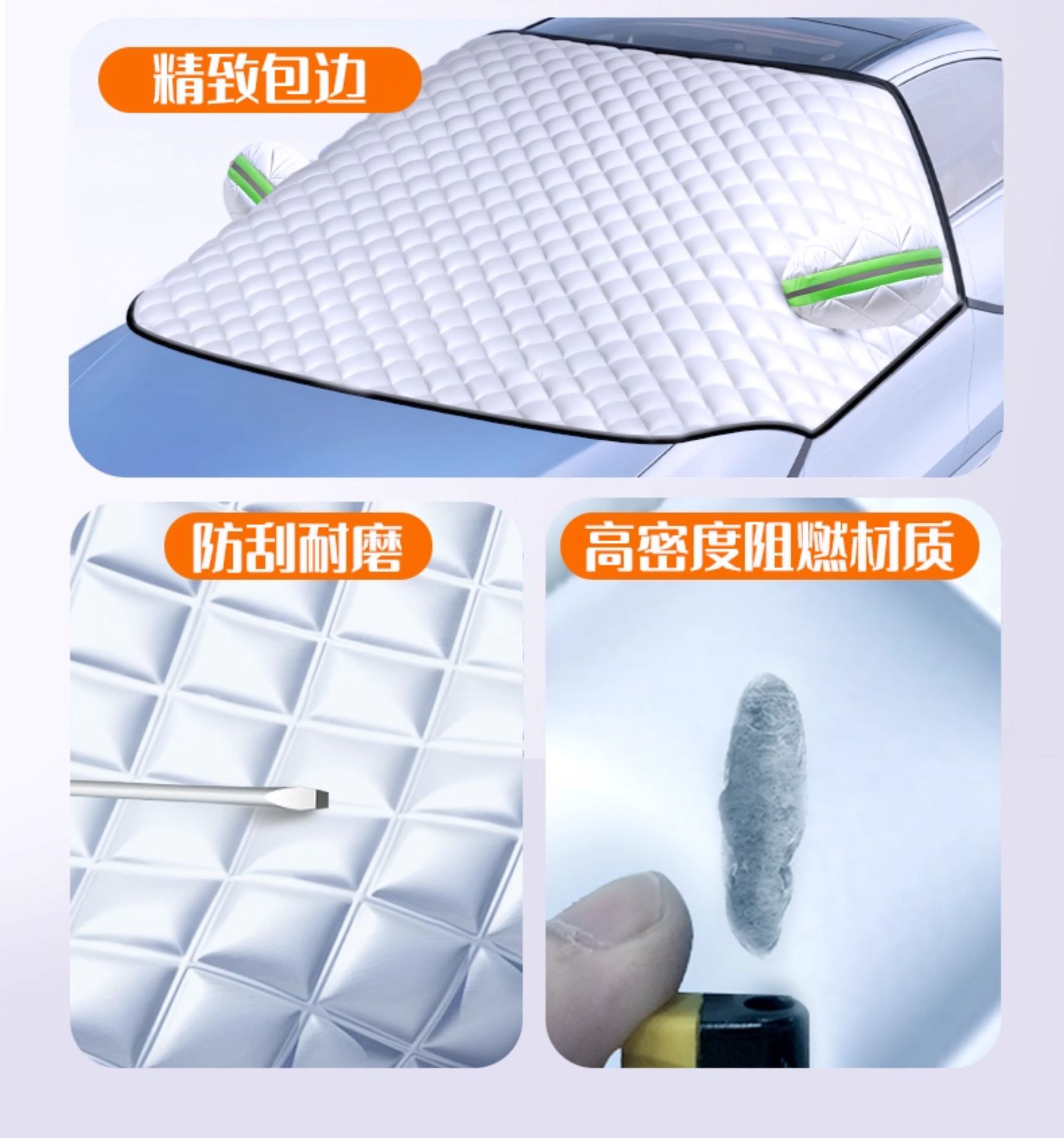Car Cover, Winter Thickened Car Half-Body Cover, Winter Thickened Front Windshield Anti-Freeze Cover, Anti-Snow and Frost Cover