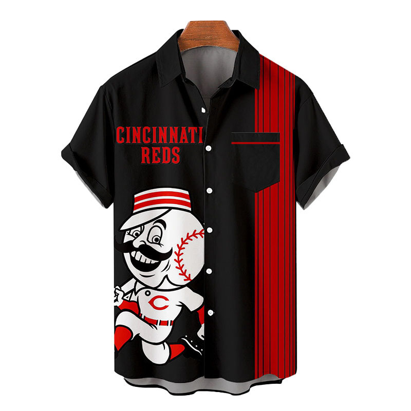 Camisa transfronteriza de talla extra grande para hombre nueva impresión 3D tendencia casual con bolsillo de solapa de manga corta