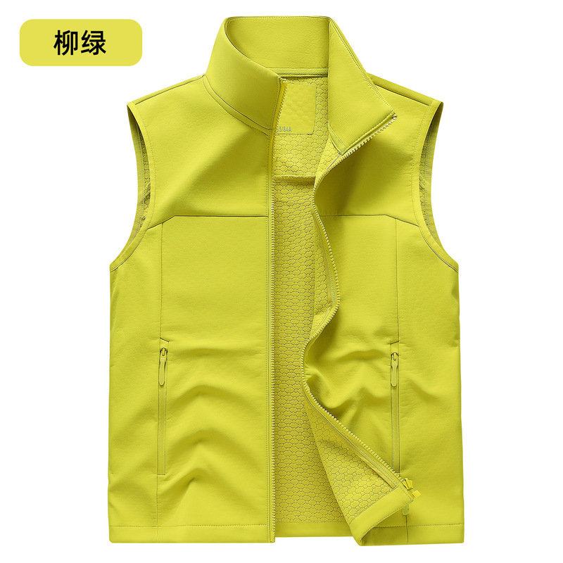 2026 New Autumn/Winter Softshell Fleece-Lined Stand-Up Collar Vest, Outdoor Heat-Insulating and Temperature-Retaining Polar Fleece Jacket, Unisex