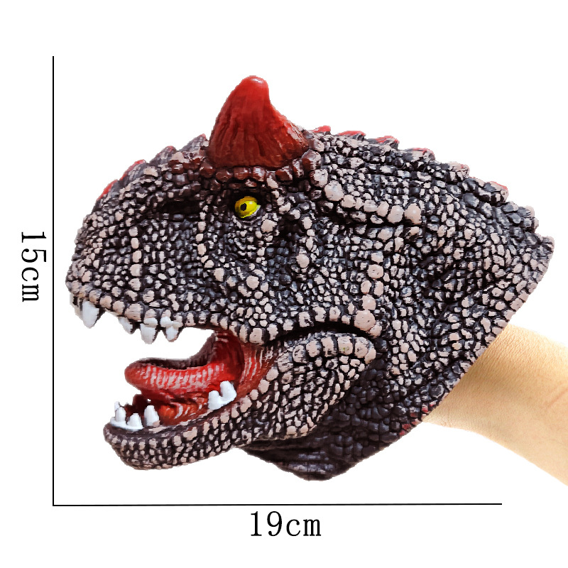 Guantes de títeres de mano de dinosaurio, goma blanda, tiranosaurio, triceratops, simulación de tiburón, modelo animal, puesto, brazo de tiburón, juguete transfronterizo