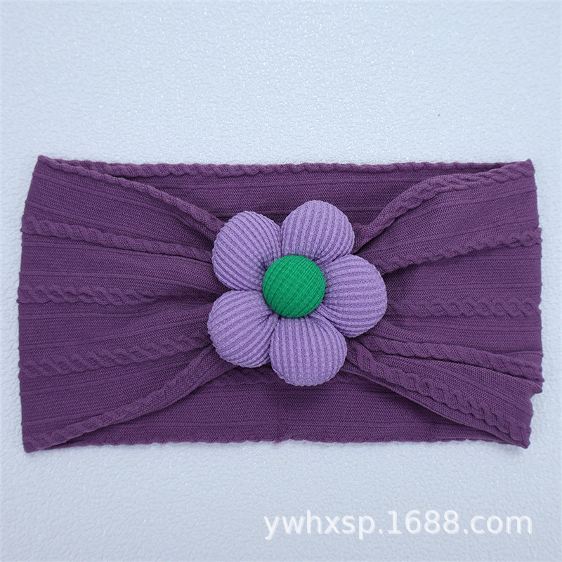 Diadema elástica para bebés, flor de cinco pétalos, accesorio suave para recién nacidas