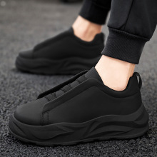 男鞋2024秋季新款厚底一脚蹬懒人防滑跑步鞋男士增高运动小白锦锦