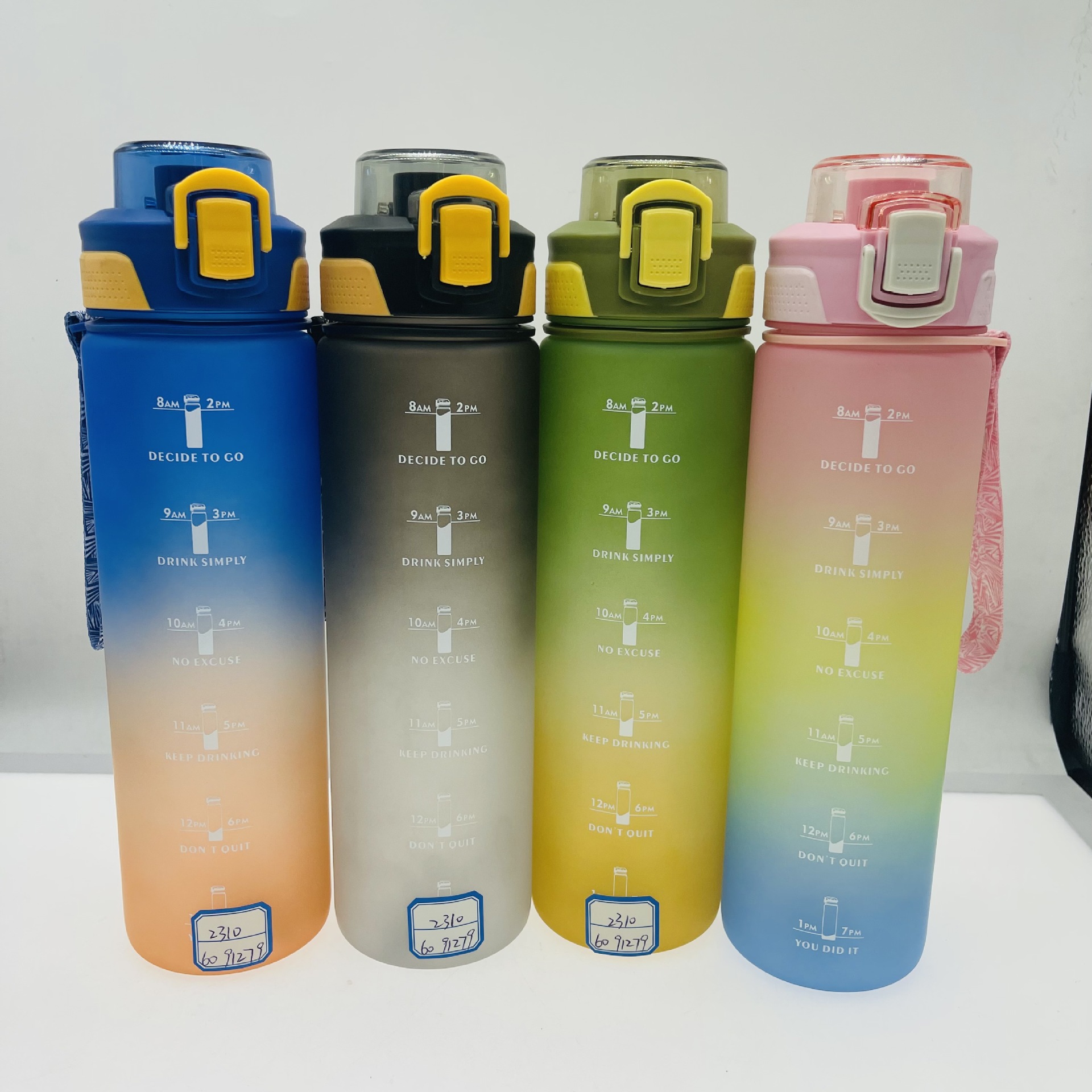 Gradiente esmerilado taza 2310 verano nueva taza de plástico 1000ml rebote deportes hervidor mujer fitness al aire libre