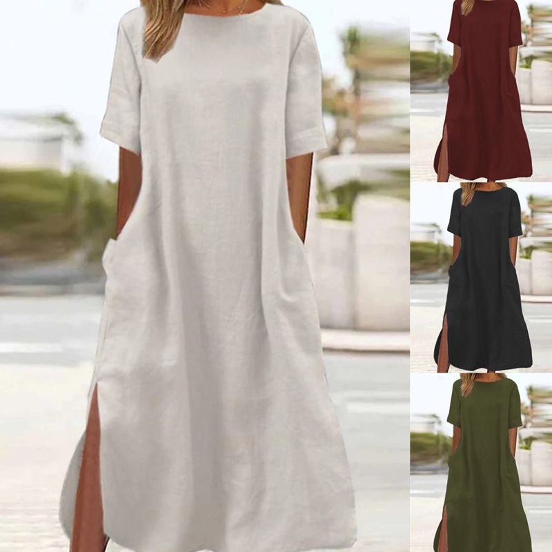 European and American Cross-Border 2025 Export Women's Large Size Long Casual Dress Women's Casual Long Dress