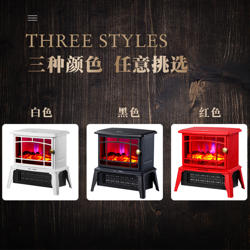 Estufa de Calefacción al por Mayor Flame Mountain, Chimenea Eléctrica Inteligente, Calentador de Chimenea Doméstico, Calentador Eléctrico Pequeño Negro