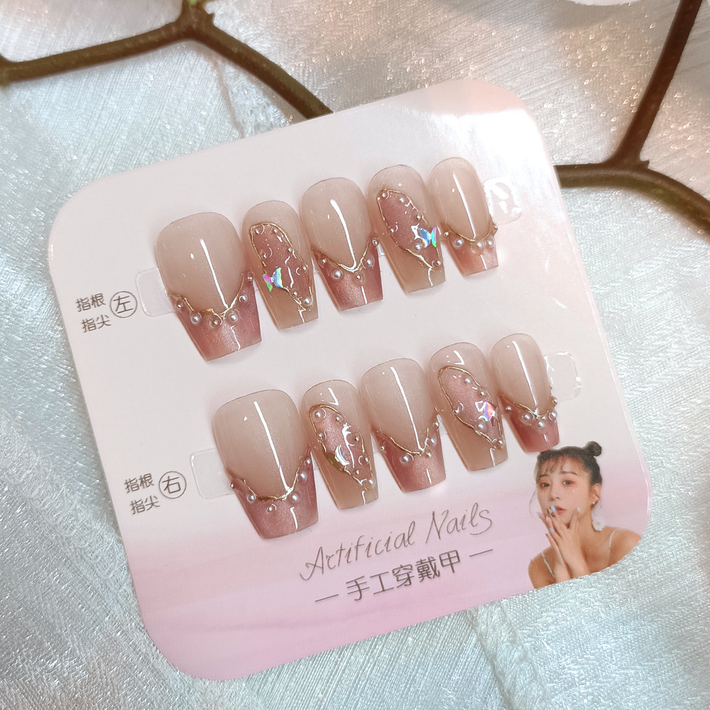 Xiaohongshu Douyin parche de arte de uñas caliente fototerapia para usar uñas de diez piezas