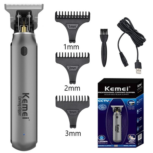 Kemei/Kemei hair scissors KM-1757 hollow cutter head oil head carving hair clipper cross-border e-commerce lithium battery