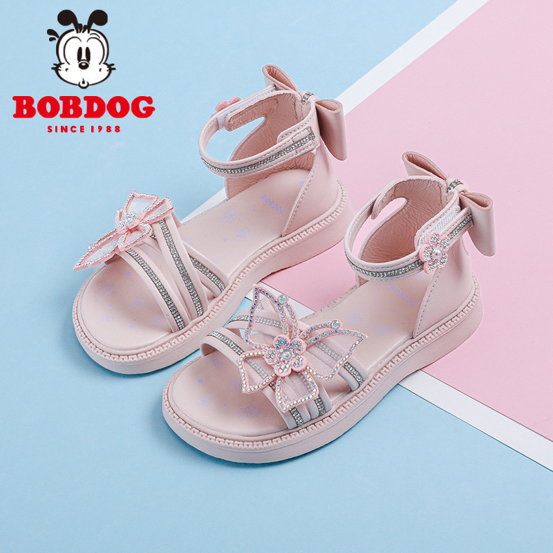 Babu Bean Children's Shoes Girls' Princess Sandals Summer Girls' Summer Big Children's Soft-soled Children's Roman High-heeled Shoes