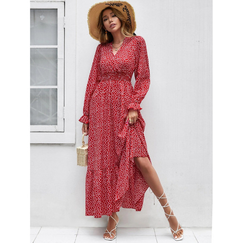 Elegant Printed Skirt | European & American-Style Resort-Ready Polka-Dot Dress | Women's Spring/Summer Wear